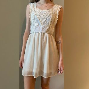 Cream crochet sun dress